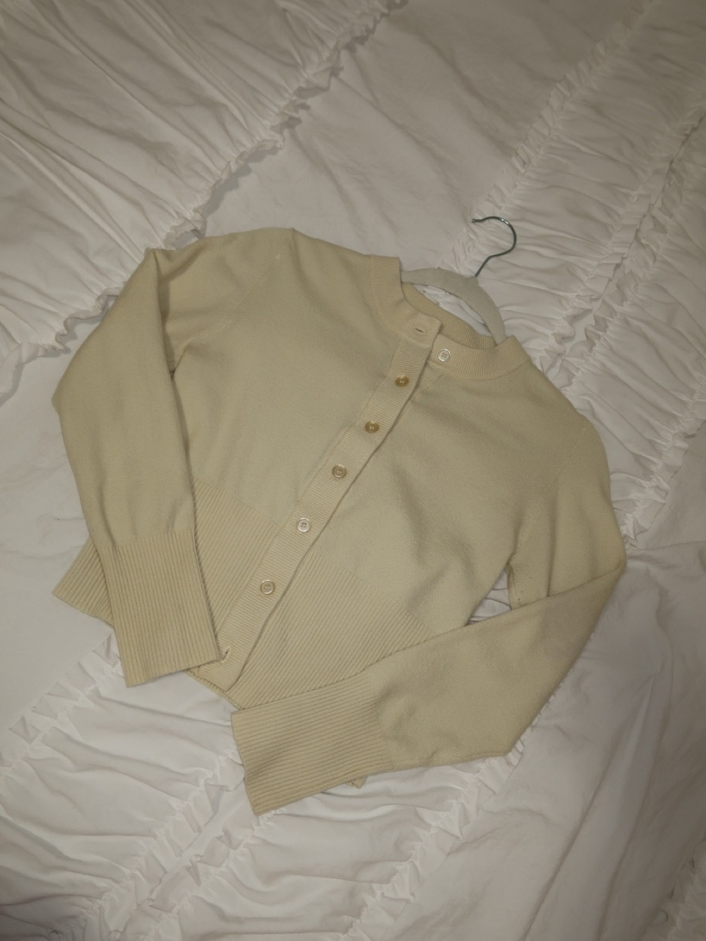Classic Butter Yellow Button-Front Women's Cardigan Sweater